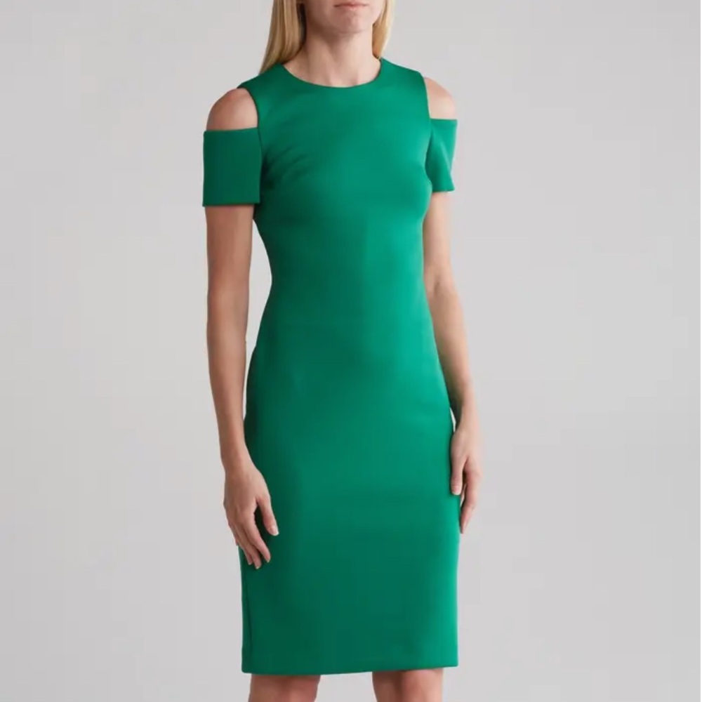 Calvin Klein Cold Shoulder Sheath Dress in Meadow